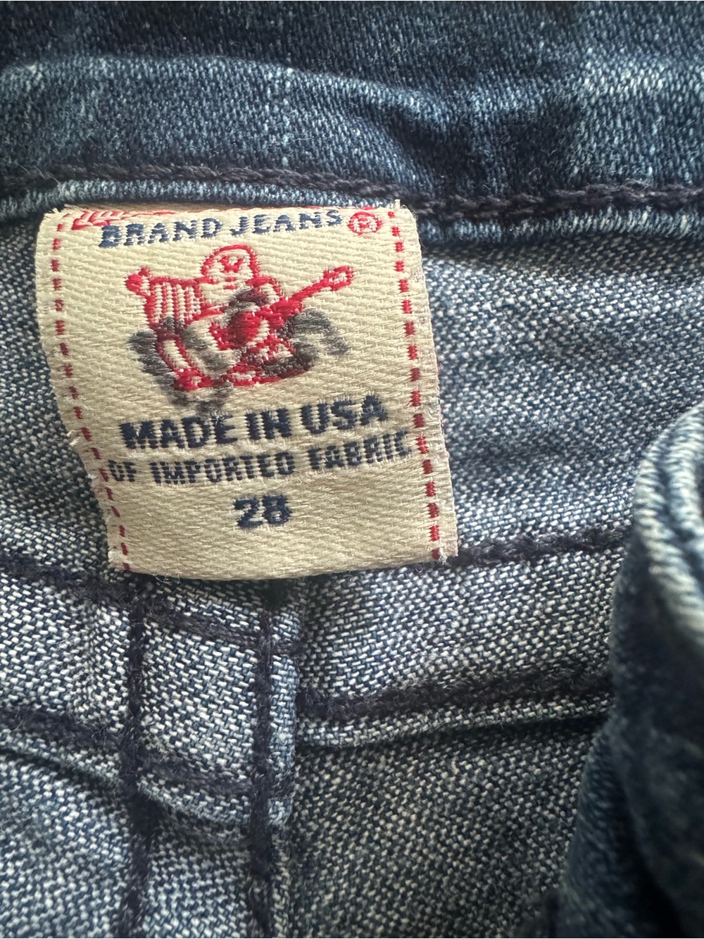 True Religion Dark Blue Rolled Cuff Denim Shorts - Picture 4 of 5